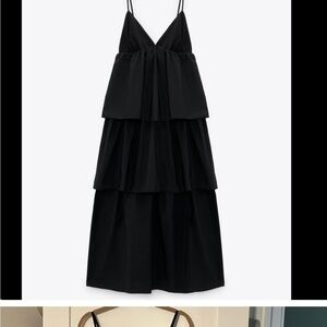 Zara Elegant Black Tiered Dress